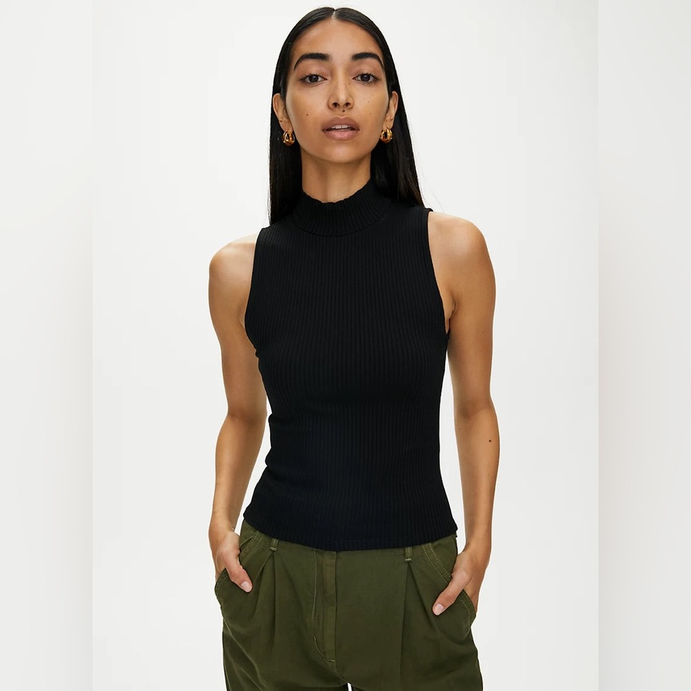 Wilfred Free Aritzia Kerryn Mockneck XS black tank top
